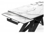 Блэкбери 140(200)х80х75 белый мрамор / черный Стол стеклянный распродажа