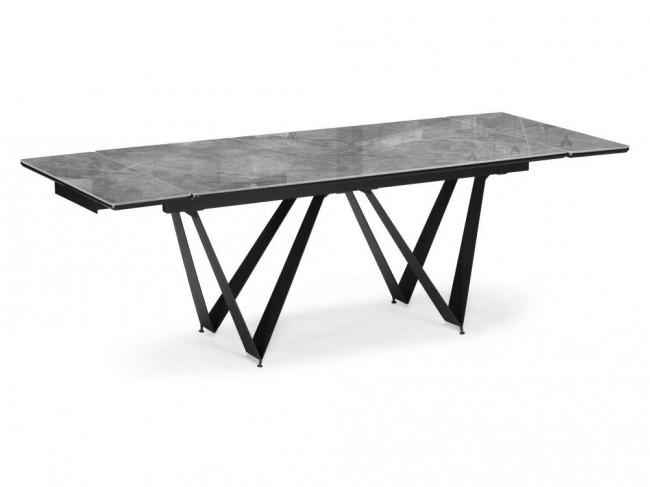 Марвин 160(220)х90х76 серый глняец / черный Керамический стол фото